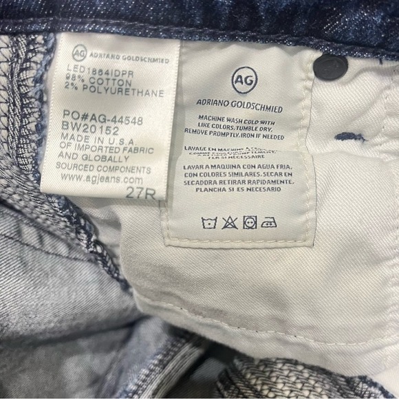 AG ADRIANO GOLDSCHMIED  Prima Pintuck Ankle Cigarette Jeans size 27‎ - Picture 9 of 10